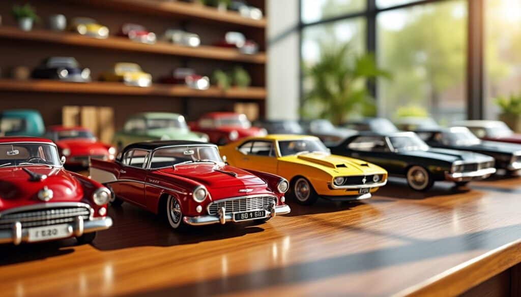 découvrez la collection de miniatures, une manière élégante et compacte de posséder l'histoire automobile en un espace réduit.
